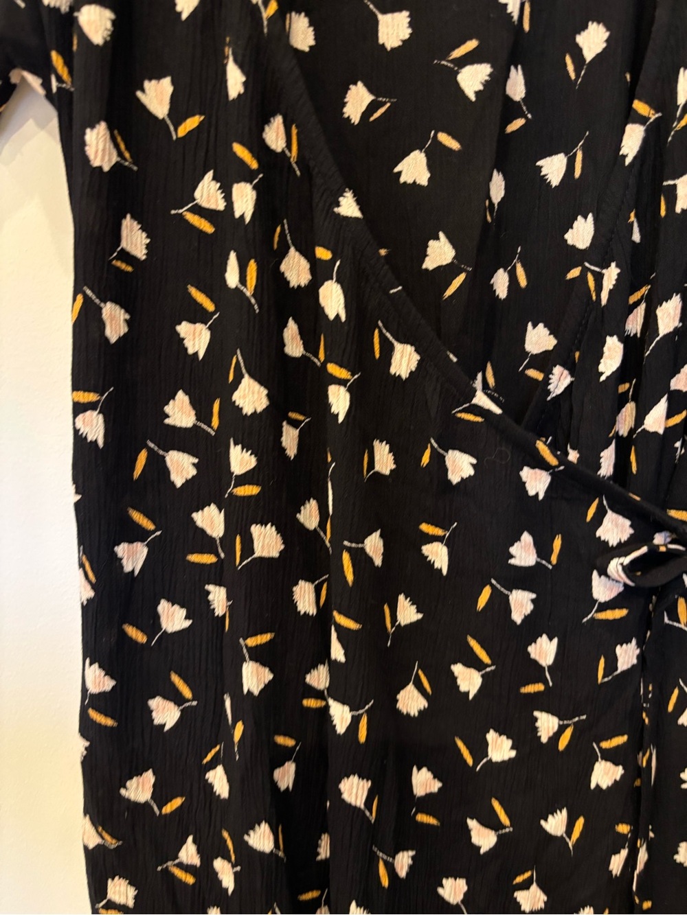 Billabong Black Floral Wrap Midi Dress - Picture 2 of 3